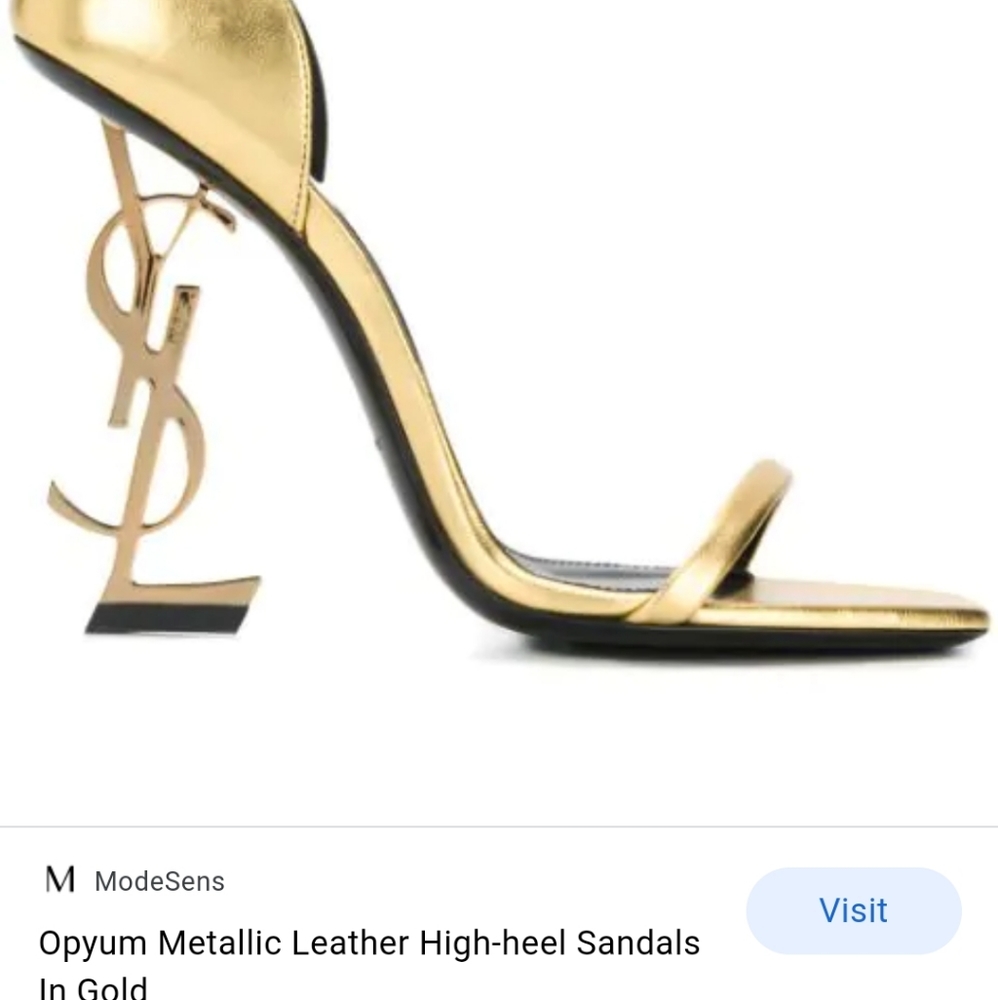 Saint Laurent Opyum Metallic Leather High-heel Sandals In Gold